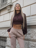 Felpa crop choco con lacci