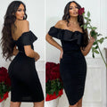 Abito nero push up con scollo