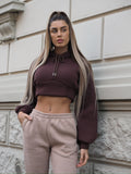 Felpa crop choco con lacci