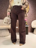 Jeans a Vita brown Asimmetrica Twist Up