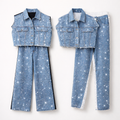 Completo denim con brillantini