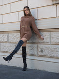 Abito in maglia choco con trecce