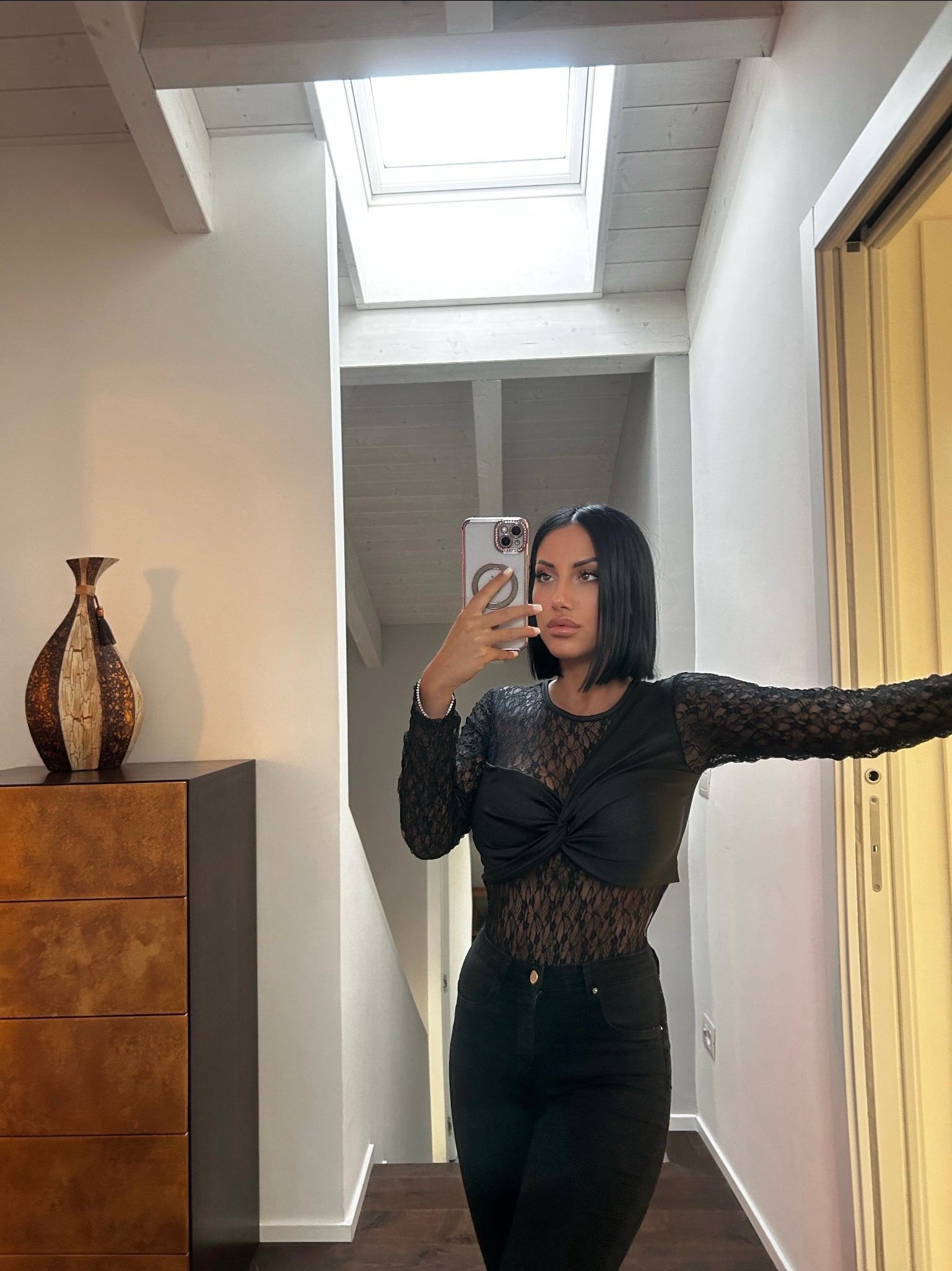 Body in pizzo con top
