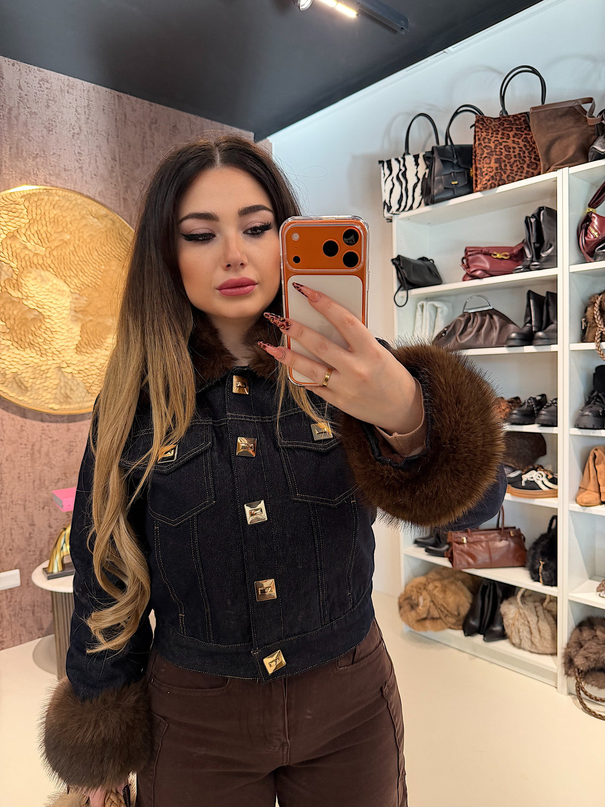 Giacca Denim Luxury Fur