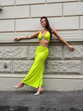 Completo top e gonna con cerchi lime