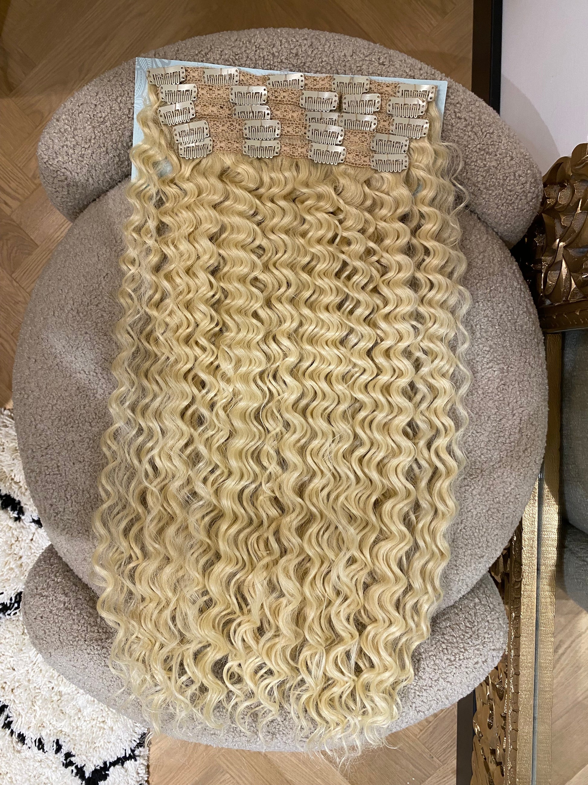 Clip Extension Riccia Biondo platino