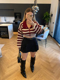 Maglione a righe bordeaux