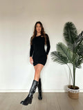 Abito in maglia con spacco