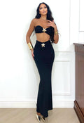 Completo top e gonna con stella nero