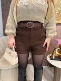Short in panno con cintura