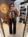 Foulard con dettaglio marrone