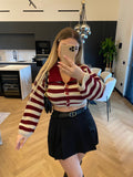 Maglione a righe bordeaux