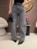 Jeans Animalier Grey con cintura