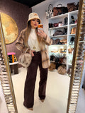 Jeans a Vita brown Asimmetrica Twist Up