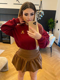 Felpa Teddy bordeaux
