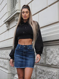 Gonna in jeans con borchie