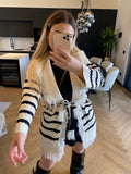 Cardigan bianco nero