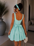 Abito pin up vichy con fiocco