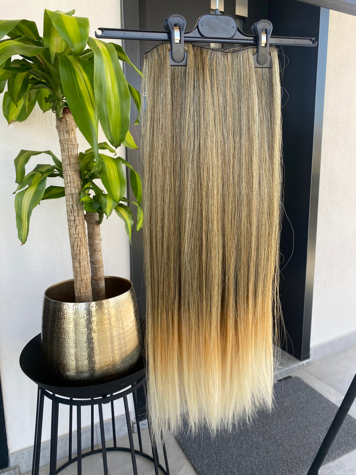 Extension 7 clip biondo Degradè liscio 60 cm