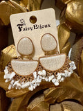Orecchini pietra bianca e oro