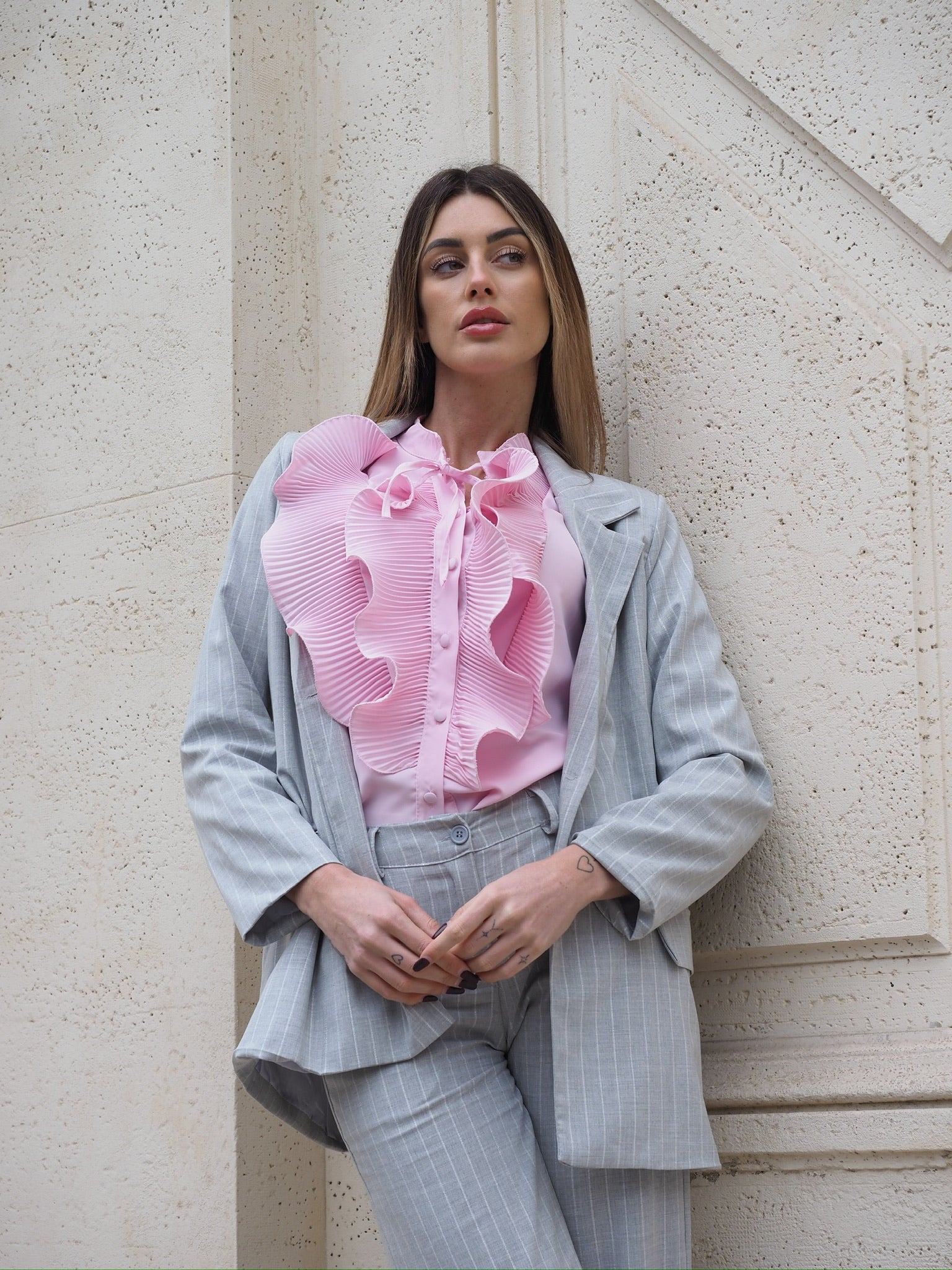Completo gessato grigio