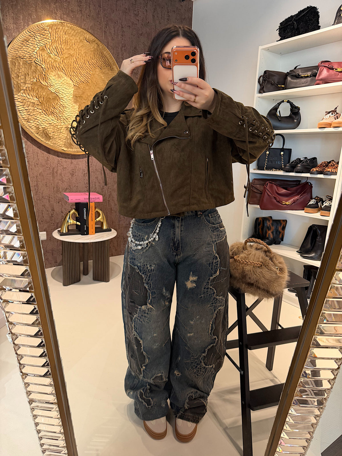 Jeans Ballon con Catenina