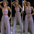 Set due pezzi top e pantalone lilla