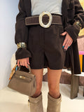 Completo choco short e giacca con tasche