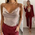 Top con scollo cipria