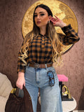 Camicia Check Marrone e Nero Oversize