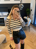 Maglione a righe con zip