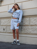 Completo top e felpa grigio Los Angeles