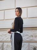Pantalone sportivo con righe bianche