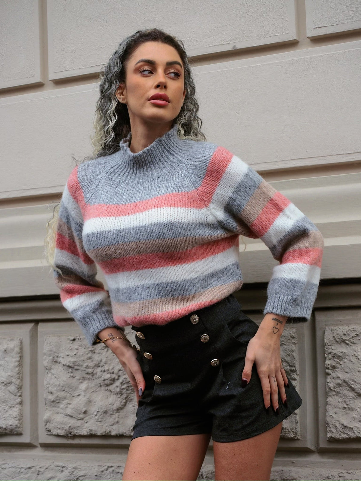 Maglione a righe