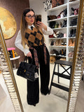 Pantalone in camoscio con cintura in vita