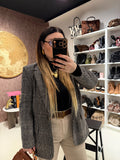 Blazer pied de poule nero beige