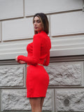 Abito in maglia rosso