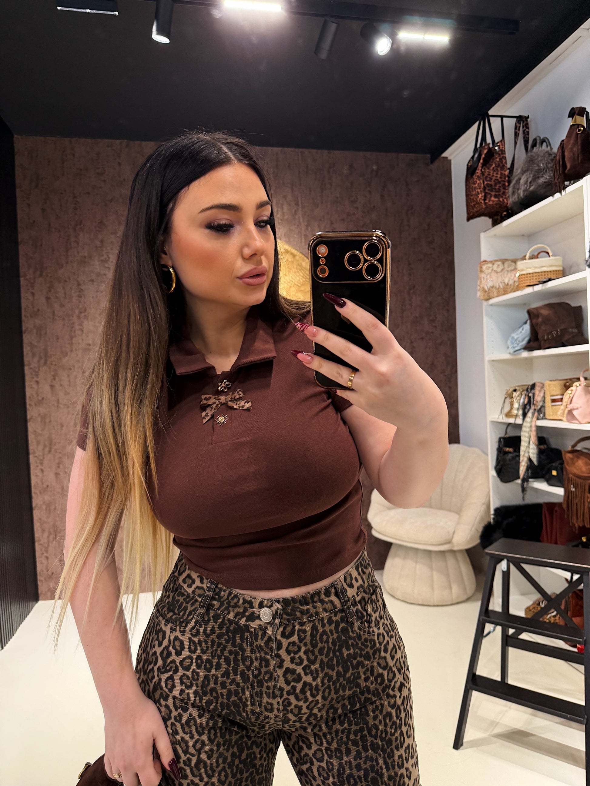 T-shirt fiocco animalier