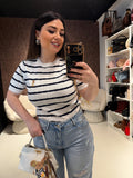 T-Shirt Knit Teddy Stripes