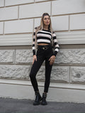 Pantalone nero con cintura oro
