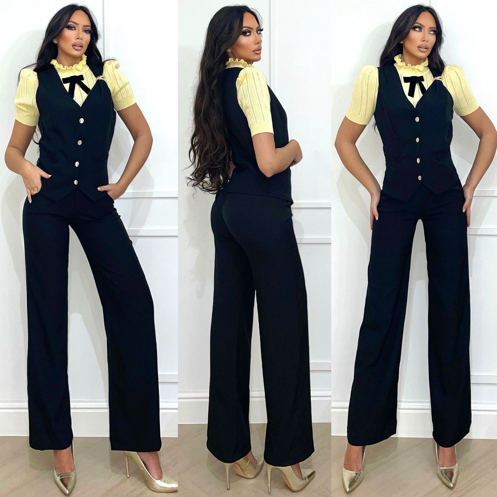 Completo smanicato e pantalone nero