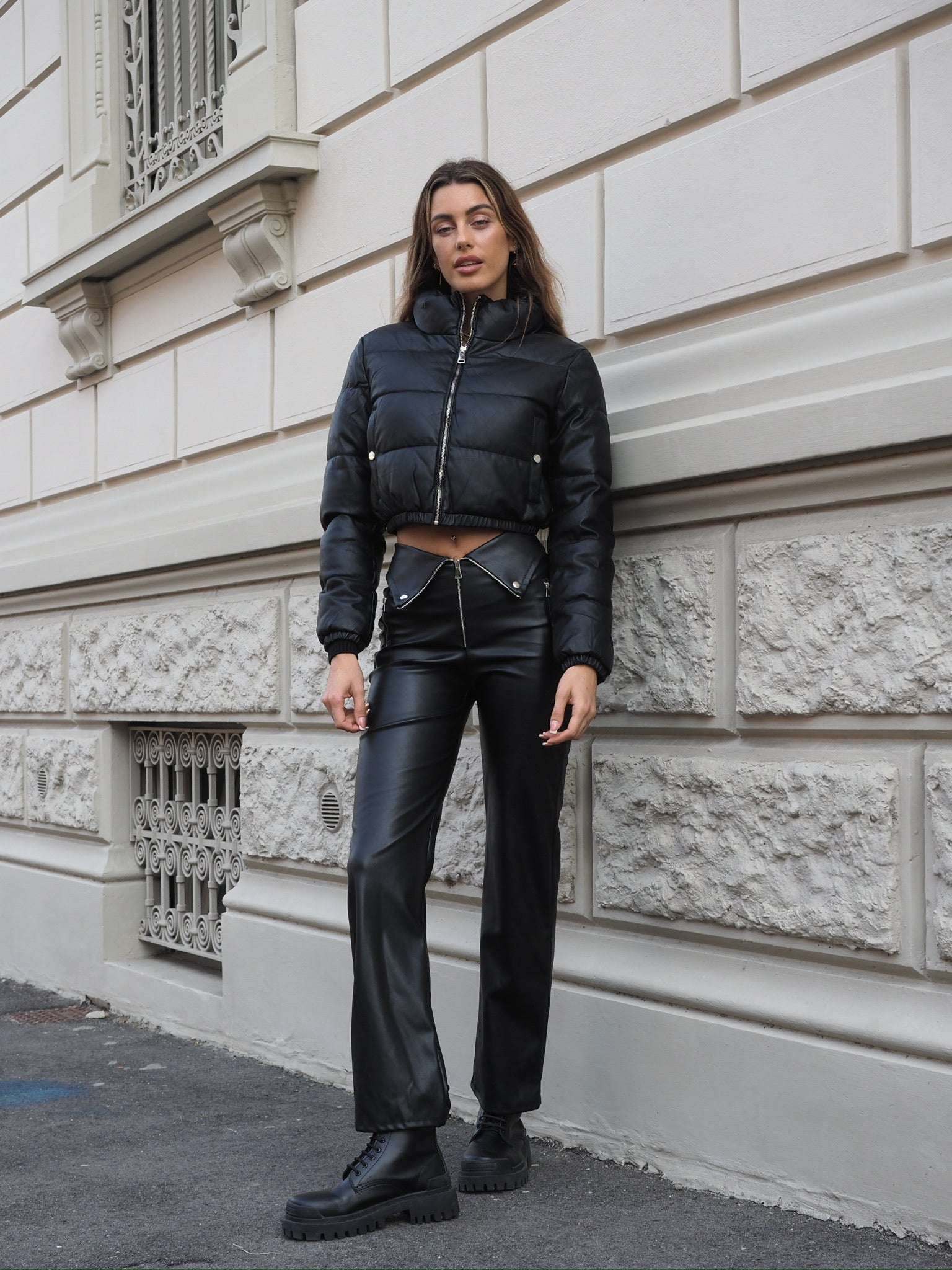 Piumino bomber nero