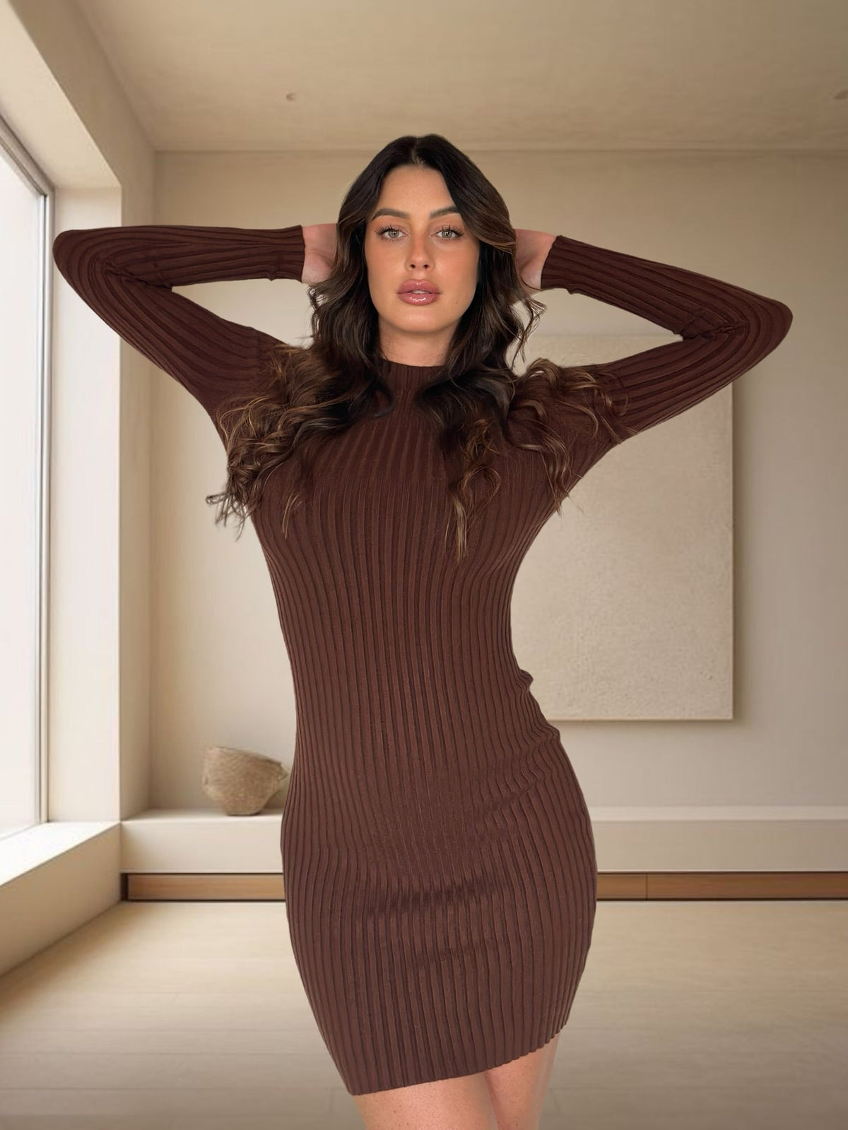 Abito in maglia choco a costine