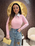 Maglia con colletto a camicia 2 colori