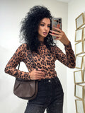 Maglia con strass animalier