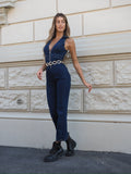 Tuta in jeans con zip