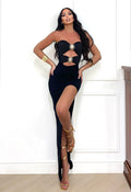 Abito a fascia con strass e sole