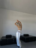 Completo due pezzi top e gonna longuette bianco