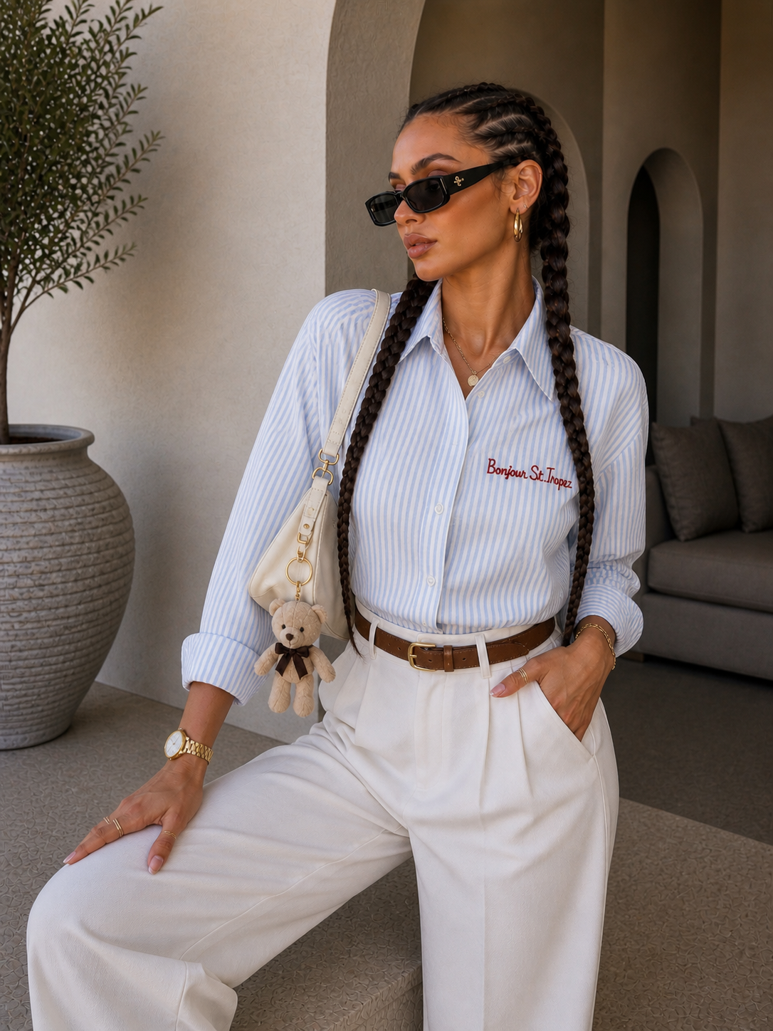 Camicia Bonjour saint Tropez