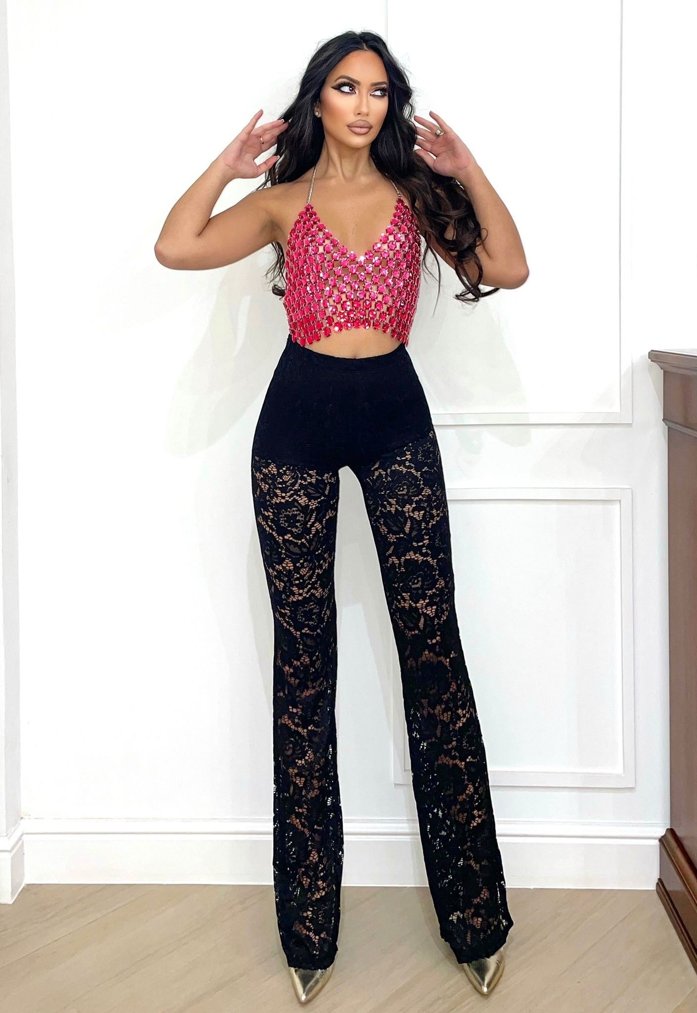 Completo giacca e pantalone in pizzo